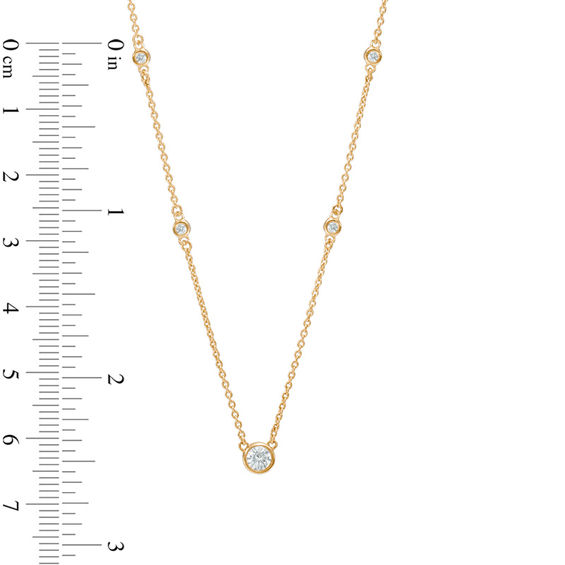 1/4 CT. T.w. Diamond Station Necklace in 10K Gold