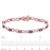 Thumbnail Image 3 of Oval Amethyst and Diamond Accent "XO" Bracelet in 10K Rose Gold