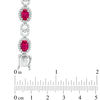 Thumbnail Image 1 of Oval Lab-Created Ruby and White Sapphire Bracelet in Sterling Silver - 7.25"