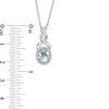 Thumbnail Image 1 of Oval Aquamarine and Diamond Accent Frame Twist Pendant in Sterling Silver