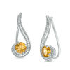 Thumbnail Image 0 of 5.0mm Citrine and Diamond Accent Swirl Crawler Earrings in Sterling Silver