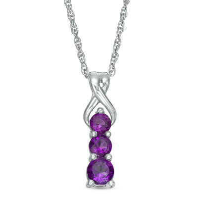 Amethyst gemstone pendant on a sterling silver necklace