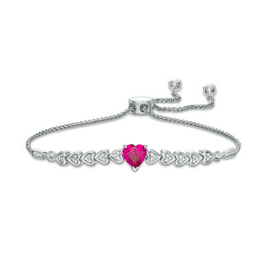 Details about   2 Ct Created Ruby Heart Bezel Bangle Bracelet .925 Sterling Silver
