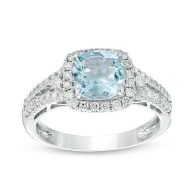Details about   2.70 Ct Cushion Cut Aquamarine Diamond Engagement Ring White Gold Finish Size 7 