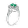 Thumbnail Image 2 of Oval Emerald and 1/10 CT. T.W. Diamond Frame Split Shank Ring in 10K White Gold