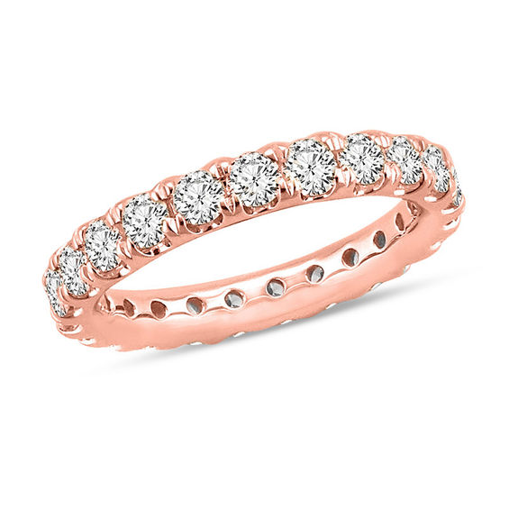 2 CT. T.w. Diamond Eternity Anniversary Band 14K Rose Gold