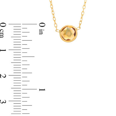 Citrine Solitaire Necklace in 10K Gold 