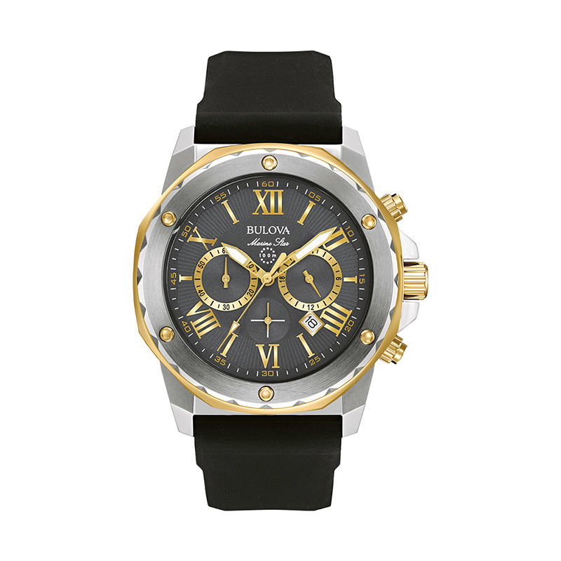 Main Image 1 of Men's Bulova Marine Star Chronograph Two-Tone Strap Watch with Grey Dial (Model: 98B277)
