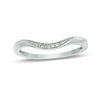 Thumbnail Image 1 of Diamond Accent Contour Wedding Band in Sterling Silver