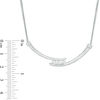 Thumbnail Image 4 of Lab-Created White Sapphire Three Stone Bypass Necklace, J-Hoop Earrings and Ring Set in Sterling Silver - Size 7