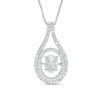 Thumbnail Image 1 of 1/2 CT. T.W. Composite Diamond Split Oval Frame Pendant in 14K White Gold