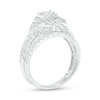 Thumbnail Image 2 of 1 CT. T.W. Diamond Frame Tri-Sides Split Shank Bridal Set in 14K White Gold