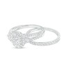 Thumbnail Image 3 of 1 CT. T.W. Diamond Frame Tri-Sides Split Shank Bridal Set in 14K White Gold