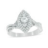 1 CT. T.w. Diamond Double Marquise Frame Twist Engagement Ring In 14K White Gold