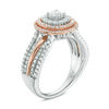 Thumbnail Image 1 of 1 CT. T.W. Diamond Triple Cushion Frame Multi-Row Engagement Ring in 14K Two-Tone Gold