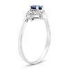Thumbnail Image 2 of Oval Blue Sapphire and Diamond Accent Tri-Sides Bypass Ring in 14K White Gold