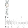 Thumbnail Image 2 of 5.0mm Baroque Freshwater Cultured Pearl and Diamond Accent "XO" Bracelet in Sterling Silver-7.5"
