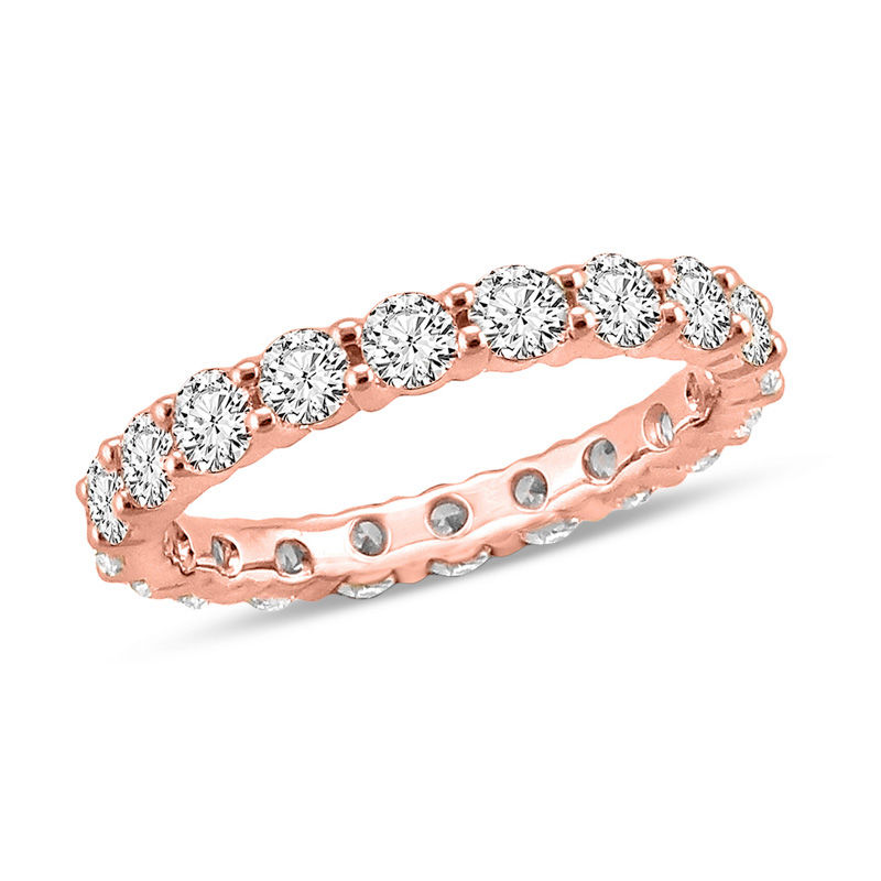 Main Image 1 of 2 CT. T.W. Diamond 3.0mm Eternity Band in 14K Rose Gold