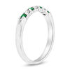 Thumbnail Image 1 of Emerald and 1/10 CT. T.W. Diamond Seven Stone Band in 14K White Gold