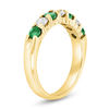 Thumbnail Image 1 of Emerald and 3/8 CT. T.W. Diamond Seven Stone Band in 14K Gold