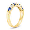 Thumbnail Image 1 of Blue Sapphire and 3/8 CT. T.W. Diamond Seven Stone Band in 14K Gold