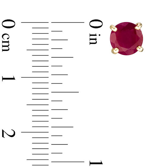 6.0mm Ruby Solitaire Stud Earrings in 10K Gold