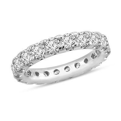 3 CT. T.W. Diamond Eternity Wedding Band in 14K White Gold Zales