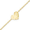 Thumbnail Image 1 of Diamond-Cut Heart Bracelet in 14K Gold - 7.5"