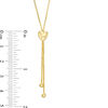 Thumbnail Image 2 of Adjustable Mini Puffed Heart Lariat Necklace in 10K Gold - 28"