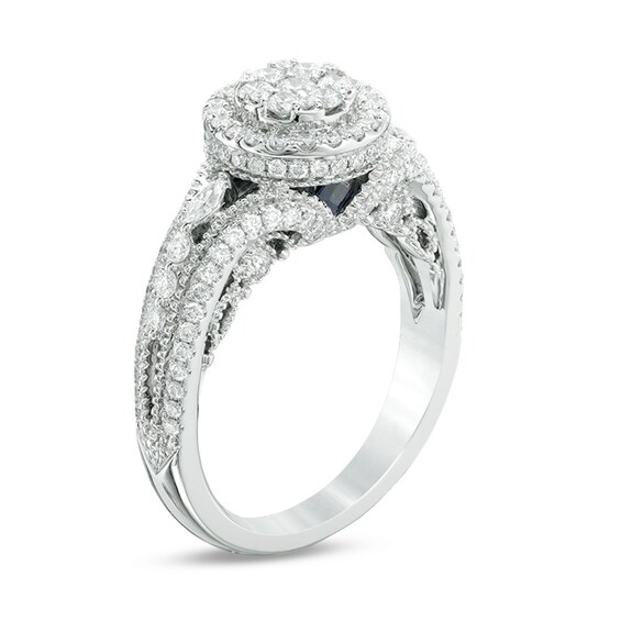 Vera Wang Love Collection 1 CT. T.W. Composite Diamond Vintage Style Split Shank Engagement Ring Vera Wang Love Collection 1 CT. T.W. Composite Diamond Vintage Style Split Shank Engagement Ring in 14K White Gold