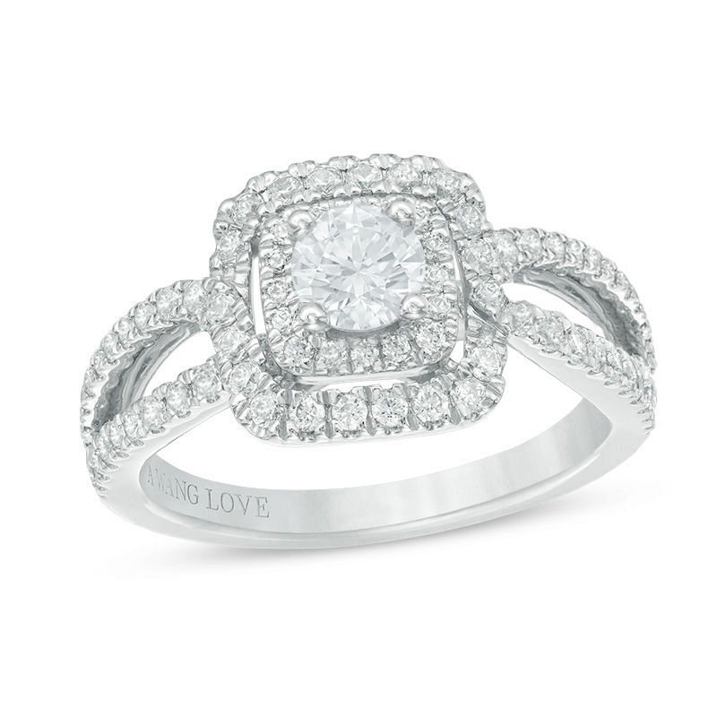 Main Image 1 of Vera Wang Love Collection 1 CT. T.W. Diamond Double Frame Engagement Ring in 14K White Gold