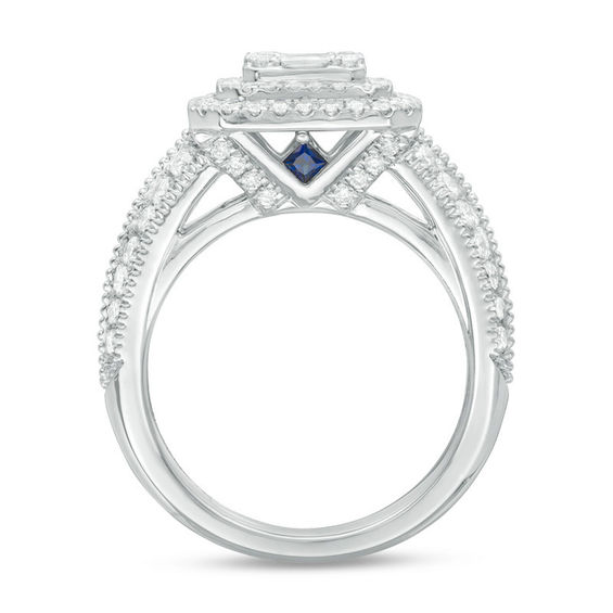 Vera Wang Love Collection 1 CT. T.W. Composite Diamond Octagonal Vintage Style Engagement Ring in 14K White Gold Vera Wang Love Collection 1 CT. T.W. Composite Diamond Octagonal Vintage Style Engagement Ring in 14K White Gold