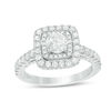 Thumbnail Image 1 of Vera Wang Love Collection 1-1/2 CT. T.W. Diamond Cushion Frame Engagement Ring in 14K White Gold