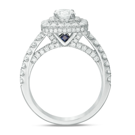 Vera Wang Love Collection 1-1/2 CT. T.w. Diamond Cushion Frame Engagement Ring in 14K White Gold