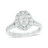 1 CT. T.w. Composite Diamond Oval Frame Engagement Ring In 14K White Gold