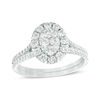 Thumbnail Image 1 of 1 CT. T.W. Composite Diamond Oval Frame Engagement Ring in 14K White Gold