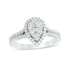 Thumbnail Image 1 of 1 CT. T.W. Composite Diamond Pear-Shaped Frame Engagement Ring in 14K White Gold