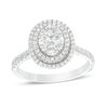 Thumbnail Image 1 of 1 CT. T.W. Composite Diamond Oval Frame Engagement Ring in 14K White Gold