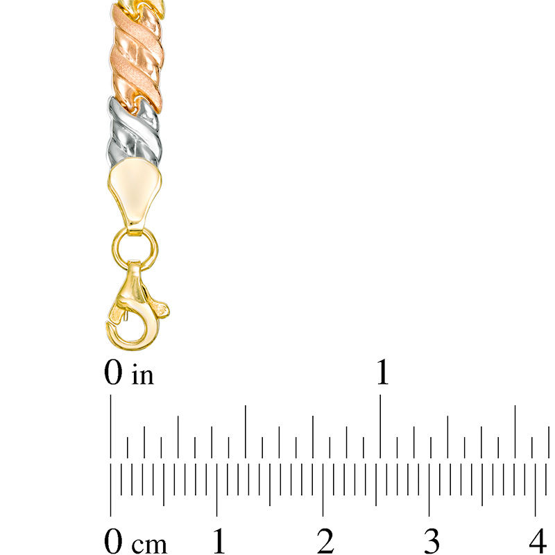 Main Image 2 of "S" Stampato Bracelet in 10K Tri-Tone Gold - 7.5"