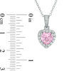 Thumbnail Image 2 of 7.0mm Heart-Shaped Lab-Created Pink and White Sapphire Frame Pendant in Sterling Silver