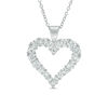 Thumbnail Image 1 of Lab-Created White Sapphire Heart Pendant in Sterling Silver
