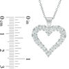 Thumbnail Image 2 of Lab-Created White Sapphire Heart Pendant in Sterling Silver