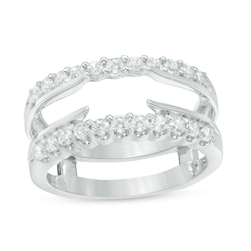 Main Image 1 of 1/2 CT. T.W. Diamond Cathedral Solitaire Enhancer in 14K White Gold