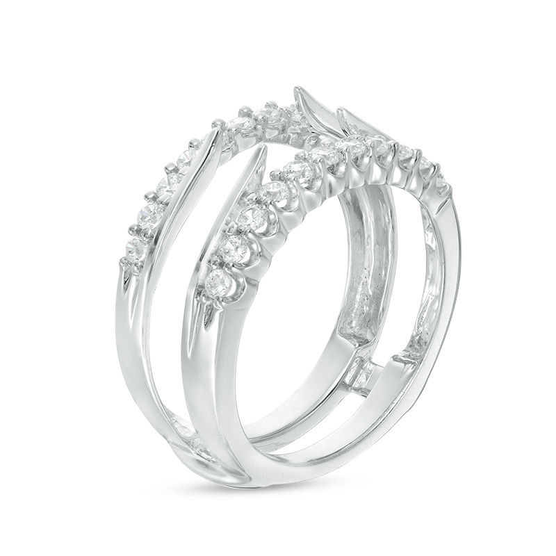 Main Image 2 of 1/2 CT. T.W. Diamond Cathedral Solitaire Enhancer in 14K White Gold