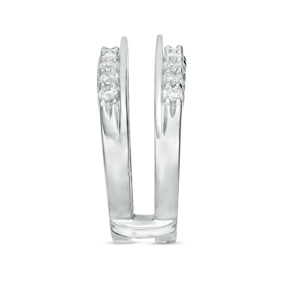 1/2 CT. T.w. Diamond Cathedral Solitaire Enhancer in 14K White Gold