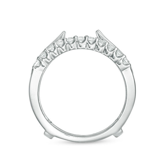 1/2 CT. T.w. Diamond Cathedral Solitaire Enhancer in 14K White Gold