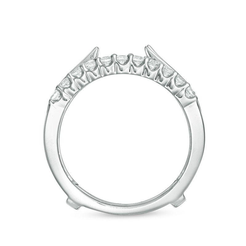 Main Image 4 of 1/2 CT. T.W. Diamond Cathedral Solitaire Enhancer in 14K White Gold