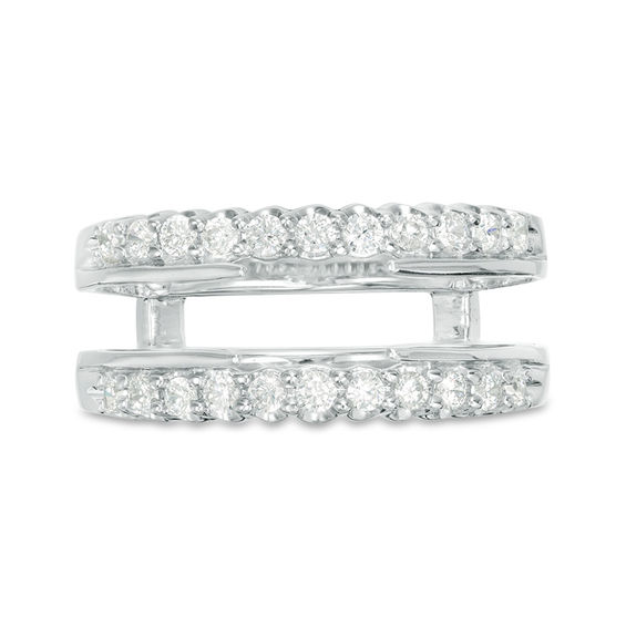 1/2 CT. T.w. Diamond Cathedral Solitaire Enhancer in 14K White Gold