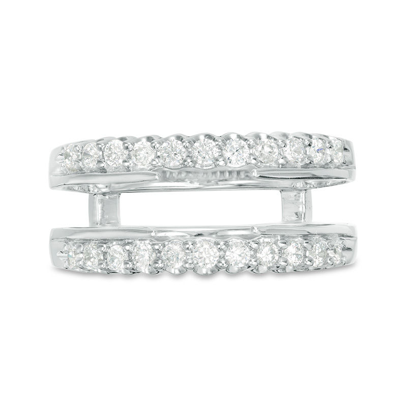 Main Image 5 of 1/2 CT. T.W. Diamond Cathedral Solitaire Enhancer in 14K White Gold