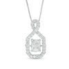 Thumbnail Image 0 of 3/4 CT. T.W. Composite Diamond Emerald-Shaped Frame Pendant in 14K White Gold